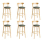 Modern Wood Barstool Fabric Cushion in Matte Finish for Indoor