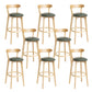 Modern Wood Barstool Fabric Cushion in Matte Finish for Indoor