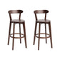 Modern Wood Barstool Fabric Cushion in Matte Finish for Indoor