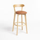 Modern Wood Barstool Fabric Cushion in Matte Finish for Indoor