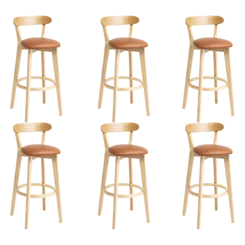 Modern Wood Barstool Fabric Cushion in Matte Finish for Indoor