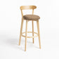 Modern Wood Barstool Fabric Cushion in Matte Finish for Indoor