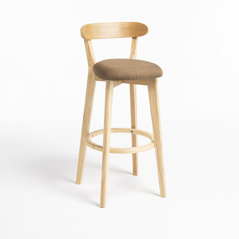 Modern Wood Barstool Fabric Cushion in Matte Finish for Indoor