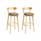 Modern Wood Barstool Fabric Cushion in Matte Finish for Indoor