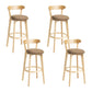 Modern Wood Barstool Fabric Cushion in Matte Finish for Indoor
