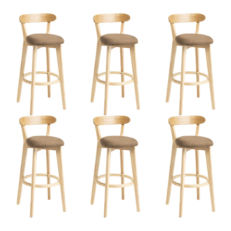 Modern Wood Barstool Fabric Cushion in Matte Finish for Indoor
