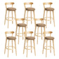 Modern Wood Barstool Fabric Cushion in Matte Finish for Indoor