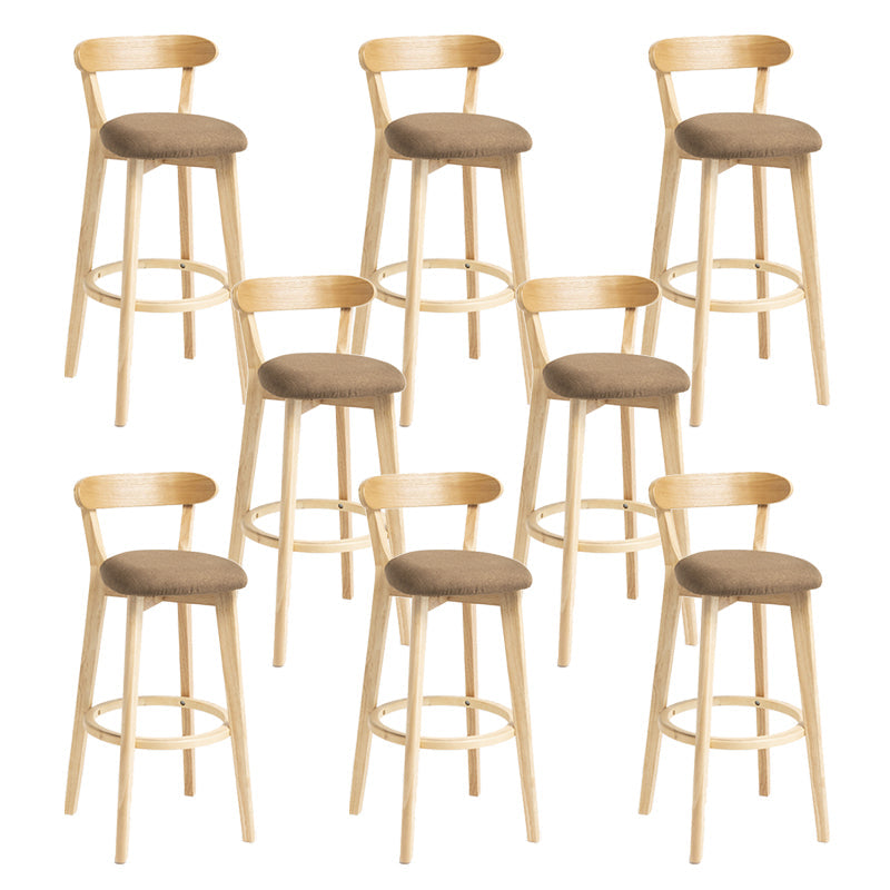 Modern Wood Barstool Fabric Cushion in Matte Finish for Indoor