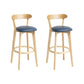 Modern Wood Barstool Fabric Cushion in Matte Finish for Indoor