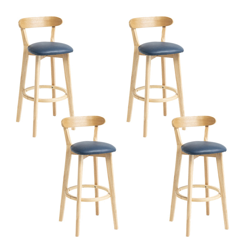 Modern Wood Barstool Fabric Cushion in Matte Finish for Indoor