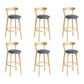 Modern Wood Barstool Fabric Cushion in Matte Finish for Indoor