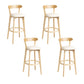 Modern Wood Barstool Fabric Cushion in Matte Finish for Indoor