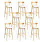 Modern Wood Barstool Fabric Cushion in Matte Finish for Indoor