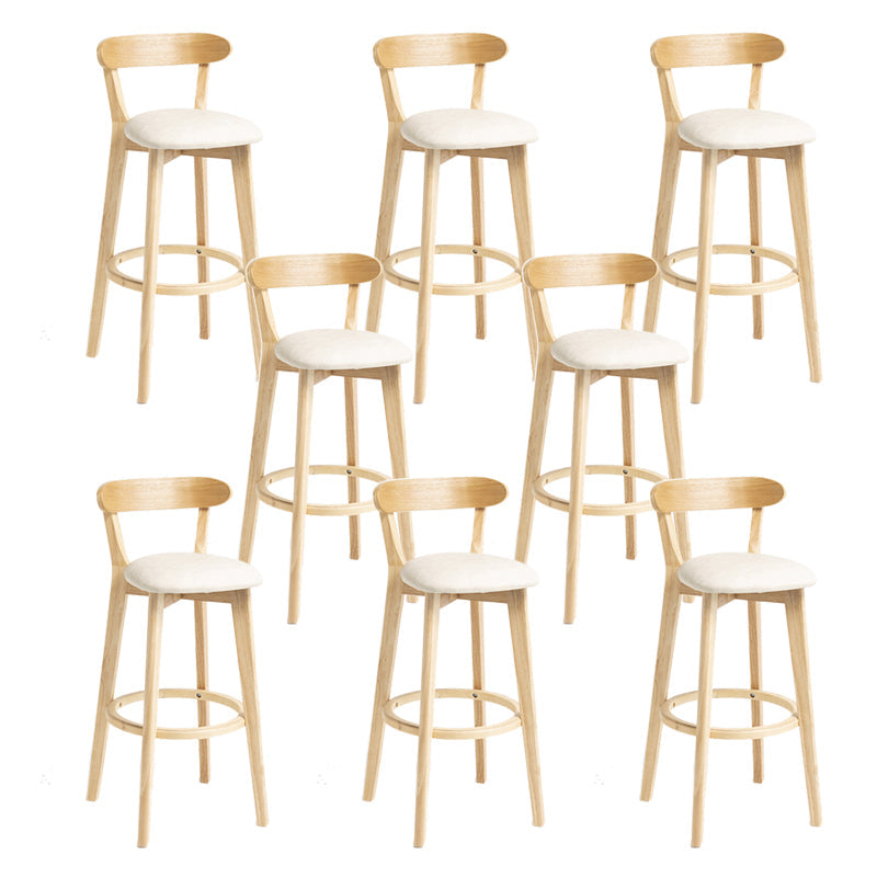 Modern Wood Barstool Fabric Cushion in Matte Finish for Indoor