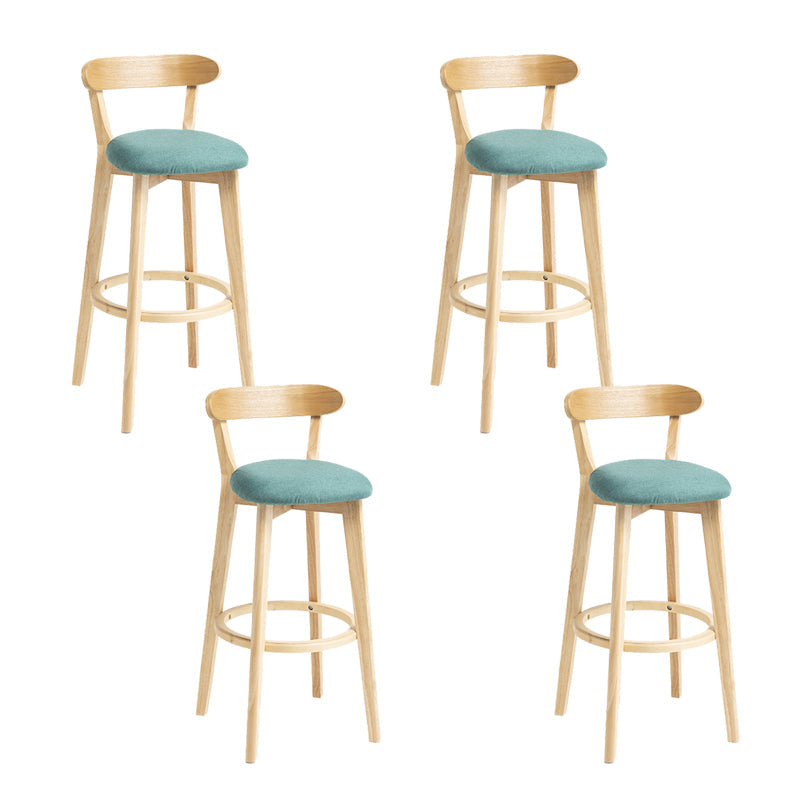 Modern Wood Barstool Fabric Cushion in Matte Finish for Indoor