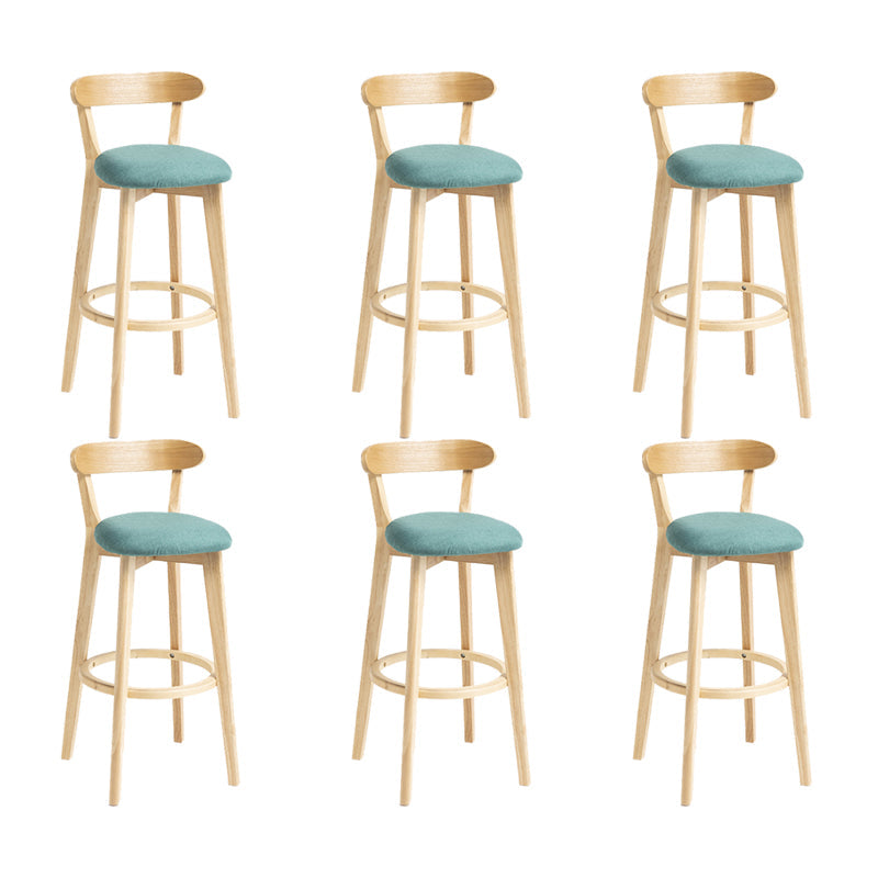 Modern Wood Barstool Fabric Cushion in Matte Finish for Indoor
