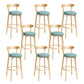 Modern Wood Barstool Fabric Cushion in Matte Finish for Indoor