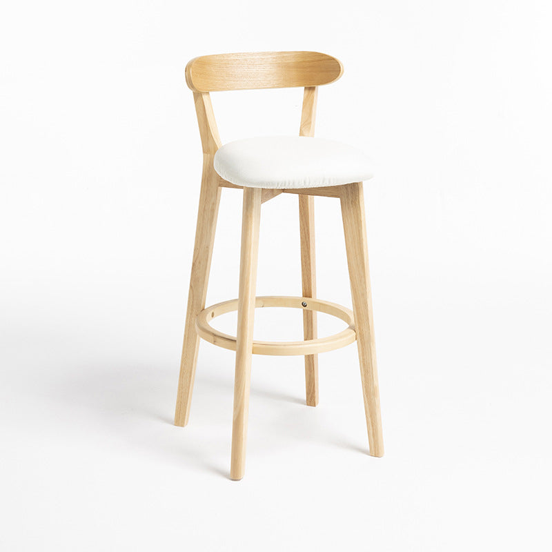 Modern Wood Barstool Fabric Cushion in Matte Finish for Indoor