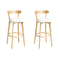 Modern Wood Barstool Fabric Cushion in Matte Finish for Indoor