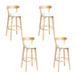 Modern Wood Barstool Fabric Cushion in Matte Finish for Indoor
