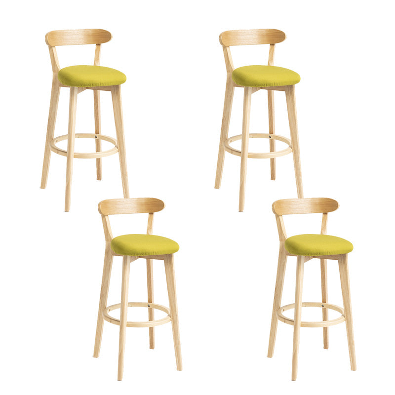 Modern Wood Barstool Fabric Cushion in Matte Finish for Indoor