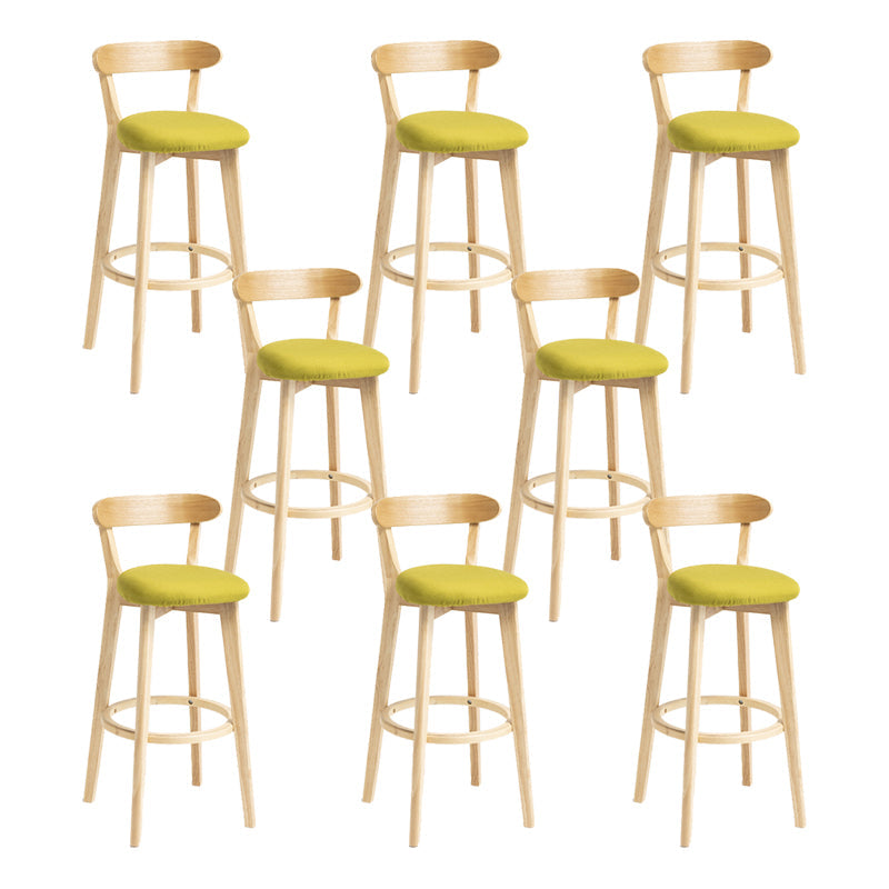 Modern Wood Barstool Fabric Cushion in Matte Finish for Indoor