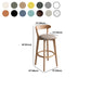 Modern Wood Barstool Fabric Cushion in Matte Finish for Indoor