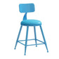 Nordic Armless Backrest Counter Stool Iron Bar Stool with Cushion and Pedal for Cafe Blue 1 Piece Short Stool(18"H) Clearhalo 'Bar Furniture' 'Bar Stools' 'bar_stools' 'furn' 'furn_bar_stools' 'Furniture' 'Kitchen & Dining Furniture' 5724410