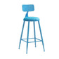 Nordic Armless Backrest Counter Stool Iron Bar Stool with Cushion and Pedal for Cafe Blue 1 Piece Counter Stool(26"H) Clearhalo 'Bar Furniture' 'Bar Stools' 'bar_stools' 'furn' 'furn_bar_stools' 'Furniture' 'Kitchen & Dining Furniture' 5724420