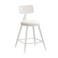 Nordic Armless Backrest Counter Stool Iron Bar Stool with Cushion and Pedal for Cafe White 1 Piece Short Stool(18"H) Clearhalo 'Bar Furniture' 'Bar Stools' 'bar_stools' 'furn' 'furn_bar_stools' 'Furniture' 'Kitchen & Dining Furniture' 5724437