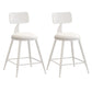 Nordic Armless Backrest Counter Stool Iron Bar Stool with Cushion and Pedal for Cafe White 2 Piece Set Short Stool(18"H) Clearhalo 'Bar Furniture' 'Bar Stools' 'bar_stools' 'furn' 'furn_bar_stools' 'Furniture' 'Kitchen & Dining Furniture' 5724438