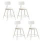 Nordic Armless Backrest Counter Stool Iron Bar Stool with Cushion and Pedal for Cafe White 4 Piece Set Short Stool(18"H) Clearhalo 'Bar Furniture' 'Bar Stools' 'bar_stools' 'furn' 'furn_bar_stools' 'Furniture' 'Kitchen & Dining Furniture' 5724439