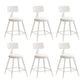 Nordic Armless Backrest Counter Stool Iron Bar Stool with Cushion and Pedal for Cafe White 6 Piece Set Short Stool(18"H) Clearhalo 'Bar Furniture' 'Bar Stools' 'bar_stools' 'furn' 'furn_bar_stools' 'Furniture' 'Kitchen & Dining Furniture' 5724440