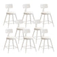 Nordic Armless Backrest Counter Stool Iron Bar Stool with Cushion and Pedal for Cafe White 8 Piece Set Short Stool(18"H) Clearhalo 'Bar Furniture' 'Bar Stools' 'bar_stools' 'furn' 'furn_bar_stools' 'Furniture' 'Kitchen & Dining Furniture' 5724441