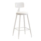 Nordic Armless Backrest Counter Stool Iron Bar Stool with Cushion and Pedal for Cafe White 1 Piece Counter Stool(26"H) Clearhalo 'Bar Furniture' 'Bar Stools' 'bar_stools' 'furn' 'furn_bar_stools' 'Furniture' 'Kitchen & Dining Furniture' 5724442