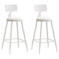 Nordic Armless Backrest Counter Stool Iron Bar Stool with Cushion and Pedal for Cafe White 2 Piece Set Counter Stool(26"H) Clearhalo 'Bar Furniture' 'Bar Stools' 'bar_stools' 'furn' 'furn_bar_stools' 'Furniture' 'Kitchen & Dining Furniture' 5724443