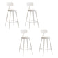 Nordic Armless Backrest Counter Stool Iron Bar Stool with Cushion and Pedal for Cafe White 4 Piece Set Counter Stool(26"H) Clearhalo 'Bar Furniture' 'Bar Stools' 'bar_stools' 'furn' 'furn_bar_stools' 'Furniture' 'Kitchen & Dining Furniture' 5724444