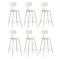 Nordic Armless Backrest Counter Stool Iron Bar Stool with Cushion and Pedal for Cafe White 6 Piece Set Counter Stool(26"H) Clearhalo 'Bar Furniture' 'Bar Stools' 'bar_stools' 'furn' 'furn_bar_stools' 'Furniture' 'Kitchen & Dining Furniture' 5724445