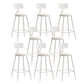 Nordic Armless Backrest Counter Stool Iron Bar Stool with Cushion and Pedal for Cafe White 8 Piece Set Counter Stool(26"H) Clearhalo 'Bar Furniture' 'Bar Stools' 'bar_stools' 'furn' 'furn_bar_stools' 'Furniture' 'Kitchen & Dining Furniture' 5724446