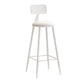 Nordic Armless Backrest Counter Stool Iron Bar Stool with Cushion and Pedal for Cafe White 1 Piece Bar Stool(30"H) Clearhalo 'Bar Furniture' 'Bar Stools' 'bar_stools' 'furn' 'furn_bar_stools' 'Furniture' 'Kitchen & Dining Furniture' 5724447