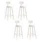 Nordic Armless Backrest Counter Stool Iron Bar Stool with Cushion and Pedal for Cafe White 4 Piece Set Bar Stool(30"H) Clearhalo 'Bar Furniture' 'Bar Stools' 'bar_stools' 'furn' 'furn_bar_stools' 'Furniture' 'Kitchen & Dining Furniture' 5724449