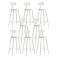 Nordic Armless Backrest Counter Stool Iron Bar Stool with Cushion and Pedal for Cafe White 8 Piece Set Bar Stool(30"H) Clearhalo 'Bar Furniture' 'Bar Stools' 'bar_stools' 'furn' 'furn_bar_stools' 'Furniture' 'Kitchen & Dining Furniture' 5724451