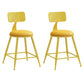 Nordic Armless Backrest Counter Stool Iron Bar Stool with Cushion and Pedal for Cafe Yellow 2 Piece Set Short Stool(18"H) Clearhalo 'Bar Furniture' 'Bar Stools' 'bar_stools' 'furn' 'furn_bar_stools' 'Furniture' 'Kitchen & Dining Furniture' 5724453