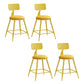 Nordic Armless Backrest Counter Stool Iron Bar Stool with Cushion and Pedal for Cafe Yellow 4 Piece Set Short Stool(18"H) Clearhalo 'Bar Furniture' 'Bar Stools' 'bar_stools' 'furn' 'furn_bar_stools' 'Furniture' 'Kitchen & Dining Furniture' 5724454