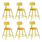Nordic Armless Backrest Counter Stool Iron Bar Stool with Cushion and Pedal for Cafe Yellow 6 Piece Set Short Stool(18"H) Clearhalo 'Bar Furniture' 'Bar Stools' 'bar_stools' 'furn' 'furn_bar_stools' 'Furniture' 'Kitchen & Dining Furniture' 5724455