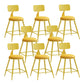 Nordic Armless Backrest Counter Stool Iron Bar Stool with Cushion and Pedal for Cafe Yellow 8 Piece Set Short Stool(18"H) Clearhalo 'Bar Furniture' 'Bar Stools' 'bar_stools' 'furn' 'furn_bar_stools' 'Furniture' 'Kitchen & Dining Furniture' 5724456