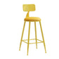 Nordic Armless Backrest Counter Stool Iron Bar Stool with Cushion and Pedal for Cafe Yellow 1 Piece Counter Stool(26"H) Clearhalo 'Bar Furniture' 'Bar Stools' 'bar_stools' 'furn' 'furn_bar_stools' 'Furniture' 'Kitchen & Dining Furniture' 5724457