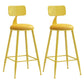 Nordic Armless Backrest Counter Stool Iron Bar Stool with Cushion and Pedal for Cafe Yellow 2 Piece Set Counter Stool(26"H) Clearhalo 'Bar Furniture' 'Bar Stools' 'bar_stools' 'furn' 'furn_bar_stools' 'Furniture' 'Kitchen & Dining Furniture' 5724458