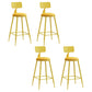Nordic Armless Backrest Counter Stool Iron Bar Stool with Cushion and Pedal for Cafe Yellow 4 Piece Set Counter Stool(26"H) Clearhalo 'Bar Furniture' 'Bar Stools' 'bar_stools' 'furn' 'furn_bar_stools' 'Furniture' 'Kitchen & Dining Furniture' 5724459