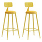 Nordic Armless Backrest Counter Stool Iron Bar Stool with Cushion and Pedal for Cafe Yellow 2 Piece Set Bar Stool(30"H) Clearhalo 'Bar Furniture' 'Bar Stools' 'bar_stools' 'furn' 'furn_bar_stools' 'Furniture' 'Kitchen & Dining Furniture' 5724463